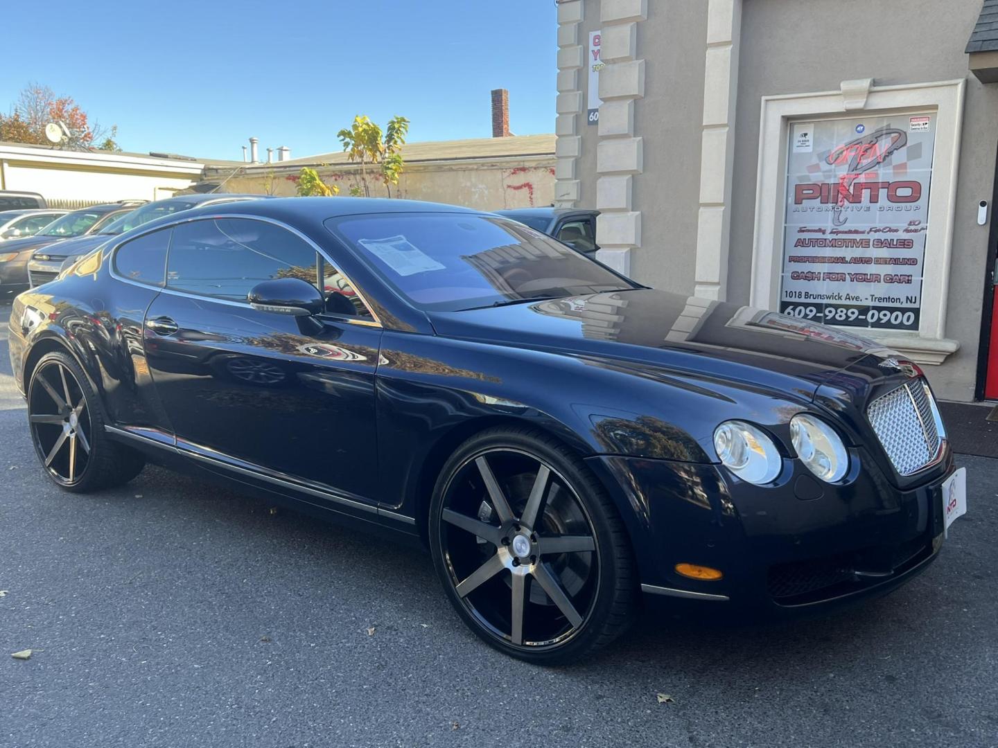 2004 Blue /TAN LEATHER Bentley Continental GT Coupe (SCBCR63W04C) with an 6.0L W12 DOHC 48V TURBO engine, 6-Speed Automatic Overdrive transmission, located at 1018 Brunswick Ave, Trenton, NJ, 08638, (609) 989-0900, 40.240086, -74.748085 - Holy Cow! This Bentley is stunning in every way and has only 38k Original Miles! Fully Serviced and Perfect Automobile. Brand New 22" Custom wheels! This vehicle was approx. $190k brand new! An incredible Value for this absolutely beautiful Bentley! Call Anthony to set up an appointment to come see - Photo#6