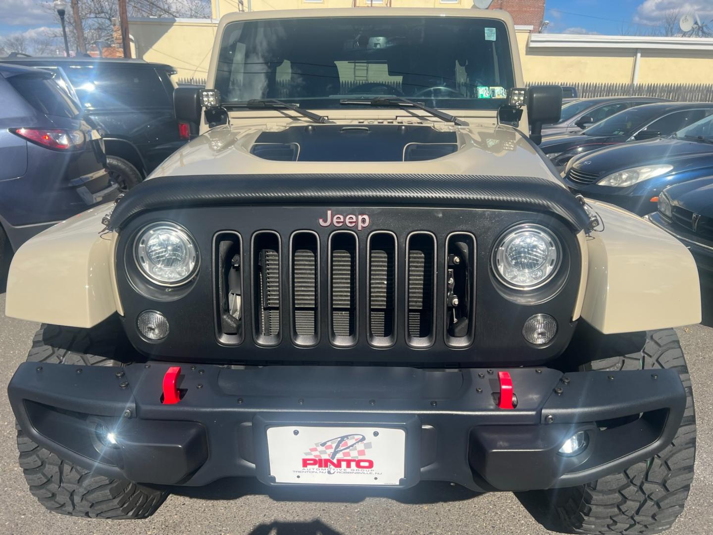 2017 Beige /Black Leather Jeep Wrangler Unlimited Rubicon (1C4HJWFG5HL) with an 3.6L V6 DOHC 24V FFV engine, located at 1018 Brunswick Ave, Trenton, NJ, 08638, (609) 989-0900, 40.240086, -74.748085 - Photo#2