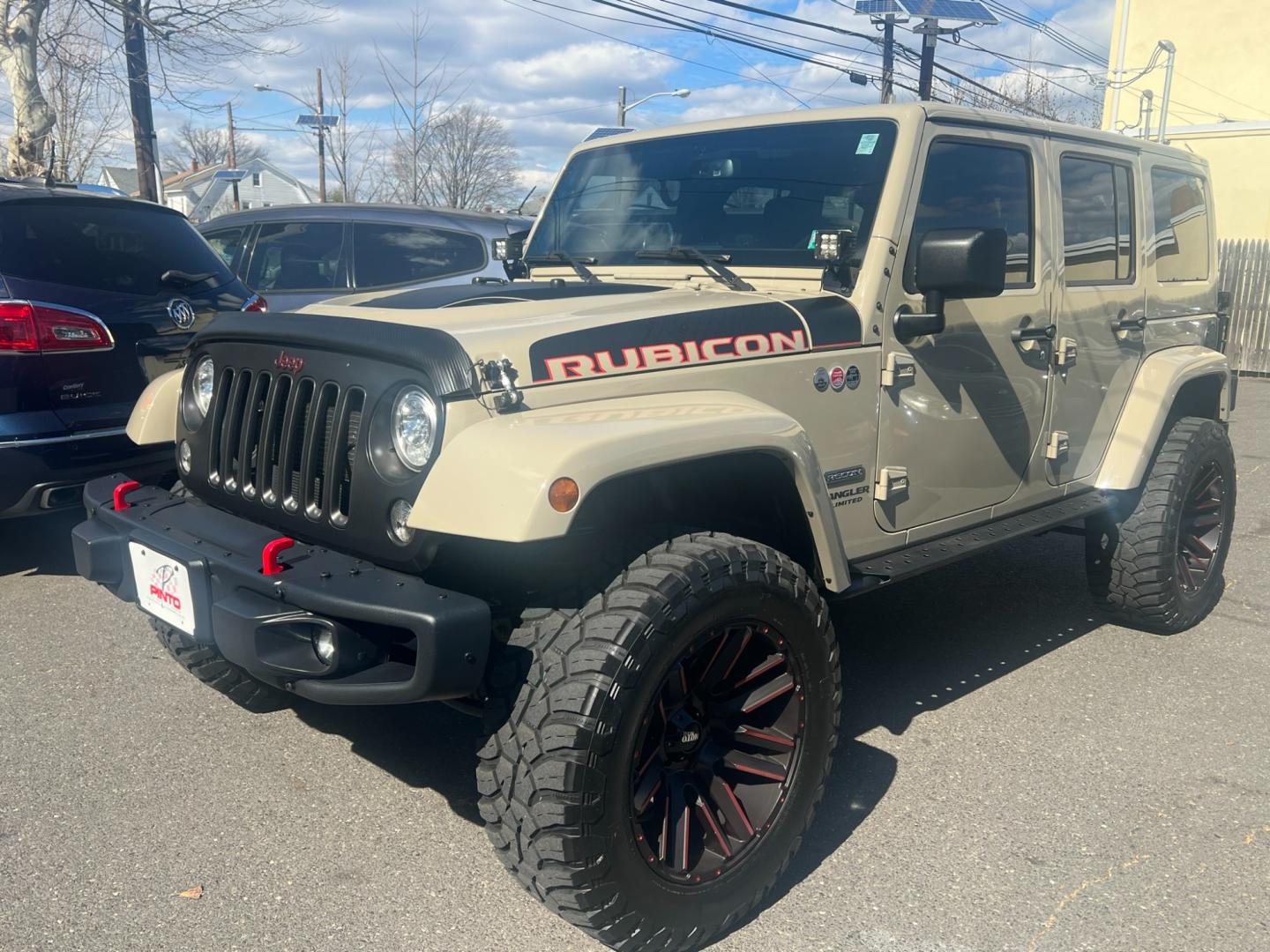 2017 Beige /Black Leather Jeep Wrangler Unlimited Rubicon (1C4HJWFG5HL) with an 3.6L V6 DOHC 24V FFV engine, located at 1018 Brunswick Ave, Trenton, NJ, 08638, (609) 989-0900, 40.240086, -74.748085 - Photo#5