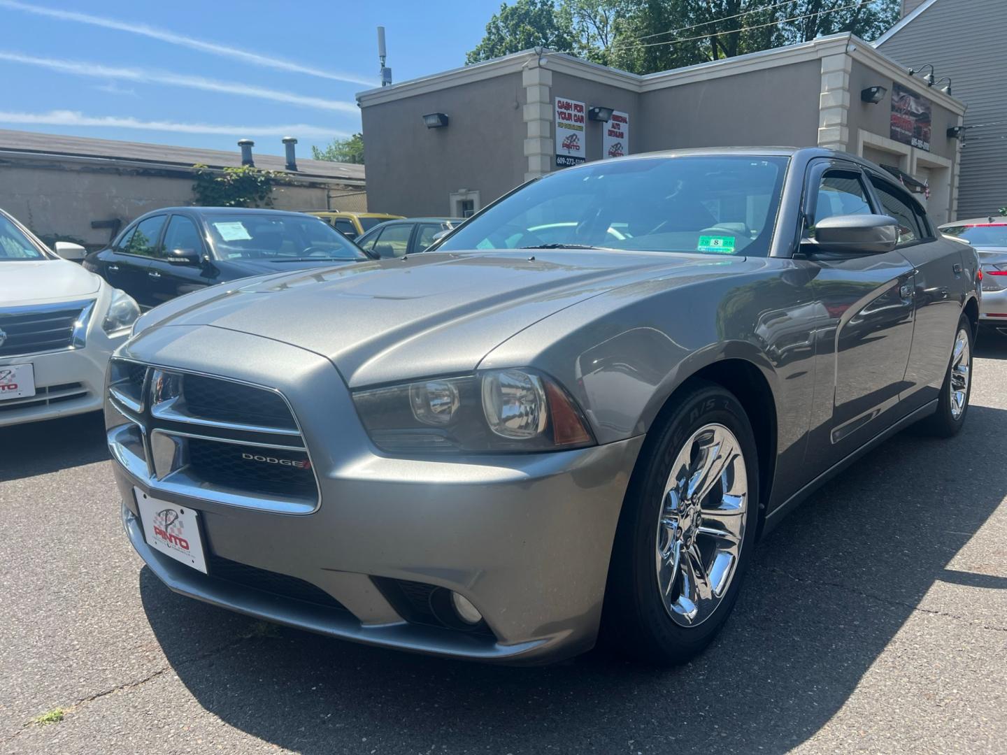 2012 GRAY /Black Leather Dodge Charger SXT (2C3CDXHG4CH) with an 3.6L V6 DOHC 24V engine, 5 Speed Automatic transmission, located at 1018 Brunswick Ave, Trenton, NJ, 08638, (609) 989-0900, 40.240086, -74.748085 - Photo#0