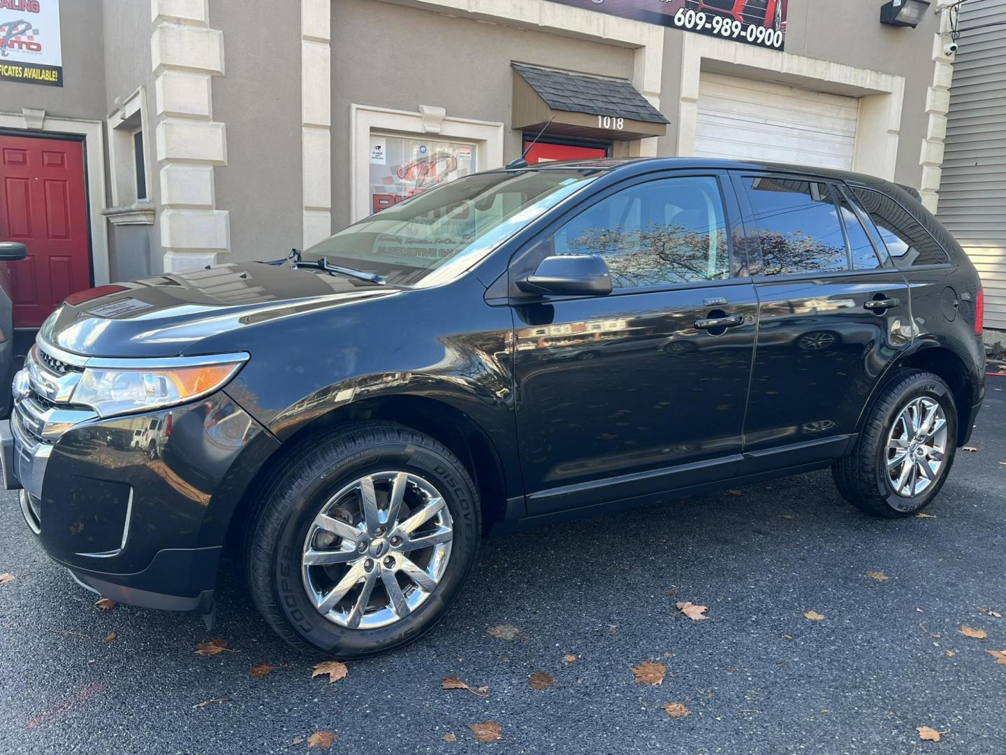 2014 BLACK /Black Leather Ford Edge SEL FWD (2FMDK3JC7EB) with an 3.5L V6 DOHC 24V engine, 6-Speed Automatic transmission, located at 1018 Brunswick Ave, Trenton, NJ, 08638, (609) 989-0900, 40.240086, -74.748085 - This Ford Edge is like new in every way! Fully serviced and ready for the road. Loaded up with Panoramic Roof,Rearview camera. Leather comfort package and Voice activated Navigation!! A must see and drive ASAP! Call Anthony to schedule a test drive, 609-273-5100 - Photo#1