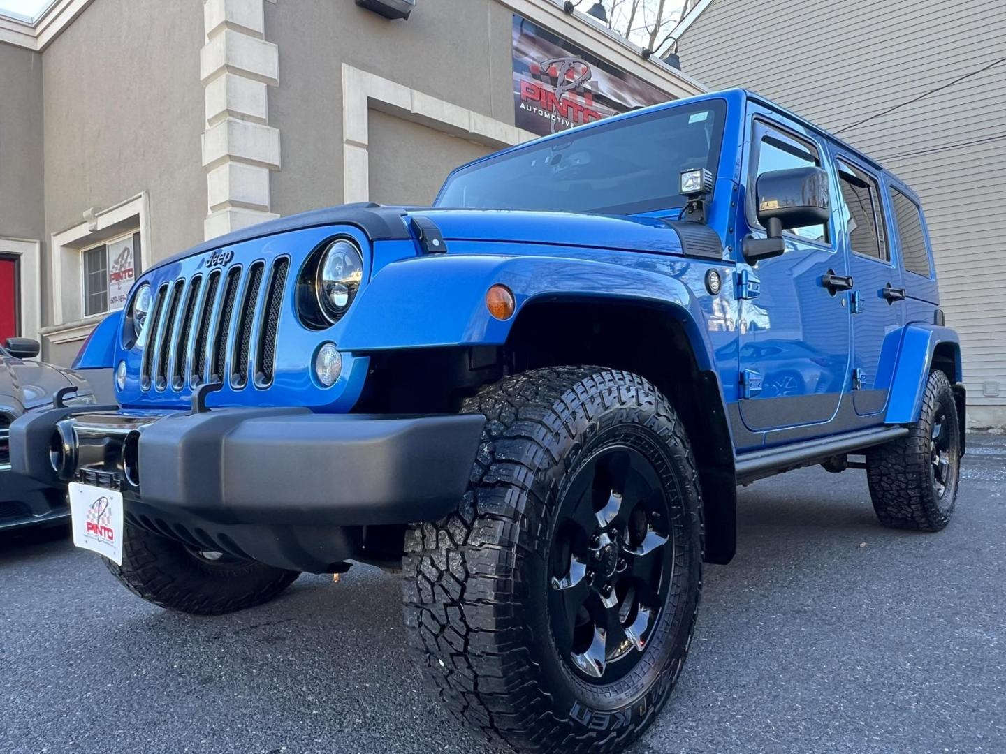 2015 Blue /Black Leather Jeep Wrangler Unlimited Sahara 4WD (1C4BJWEG7FL) with an 3.6L V6 DOHC 24V FFV engine, located at 1018 Brunswick Ave, Trenton, NJ, 08638, (609) 989-0900, 40.240086, -74.748085 - Photo#3