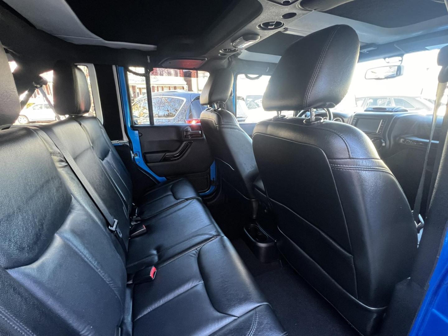 2015 Blue /Black Leather Jeep Wrangler Unlimited Sahara 4WD (1C4BJWEG7FL) with an 3.6L V6 DOHC 24V FFV engine, located at 1018 Brunswick Ave, Trenton, NJ, 08638, (609) 989-0900, 40.240086, -74.748085 - Photo#28