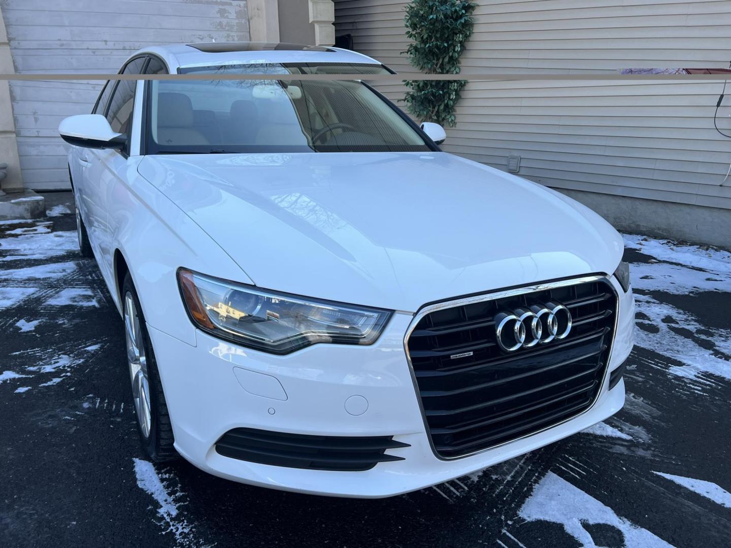 2013 White /Tan Leather Audi A6 2.0T Premium Sedan FrontTrak Multitronic (WAUGFAFC1DN) with an 3.0L V6 DOHC 24V TURBO engine, CVT transmission, located at 1018 Brunswick Ave, Trenton, NJ, 08638, (609) 989-0900, 40.240086, -74.748085 - Here is a super clean Audi A6 Premium Plus! A must see and drive ASAP, will not last long in this color combo and condition. Financing Available, call for an appt to see this really nice vehicle!! - Photo#0