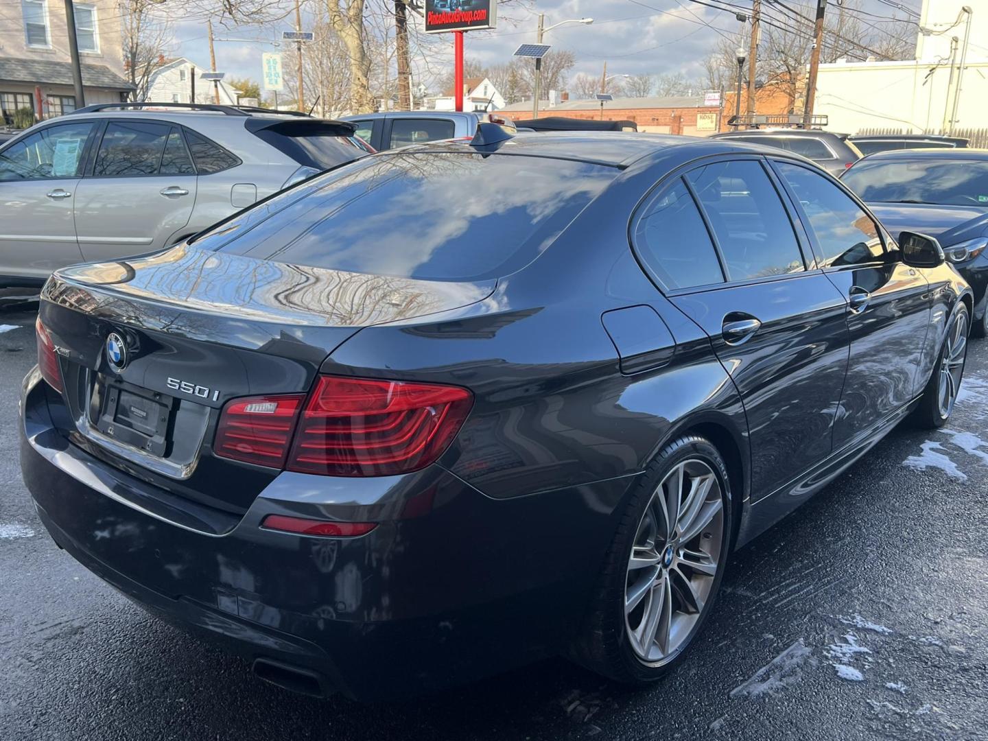 2014 GRAY /Black BMW 5-Series 550i xDrive (WBAKP9C58ED) with an 4.0L V8 DOHC 32V engine, 8-Speed Automatic transmission, located at 1018 Brunswick Ave, Trenton, NJ, 08638, (609) 989-0900, 40.240086, -74.748085 - Wow! This is an M package X drive 550i Badass BMW! Lots of service history on this one owner 5 series done at the BMW dealer! A must see and drive to appreciate, please call Anthony to set up an appt. to apply for financing that is available! Super clean and ready to go!! - Photo#4