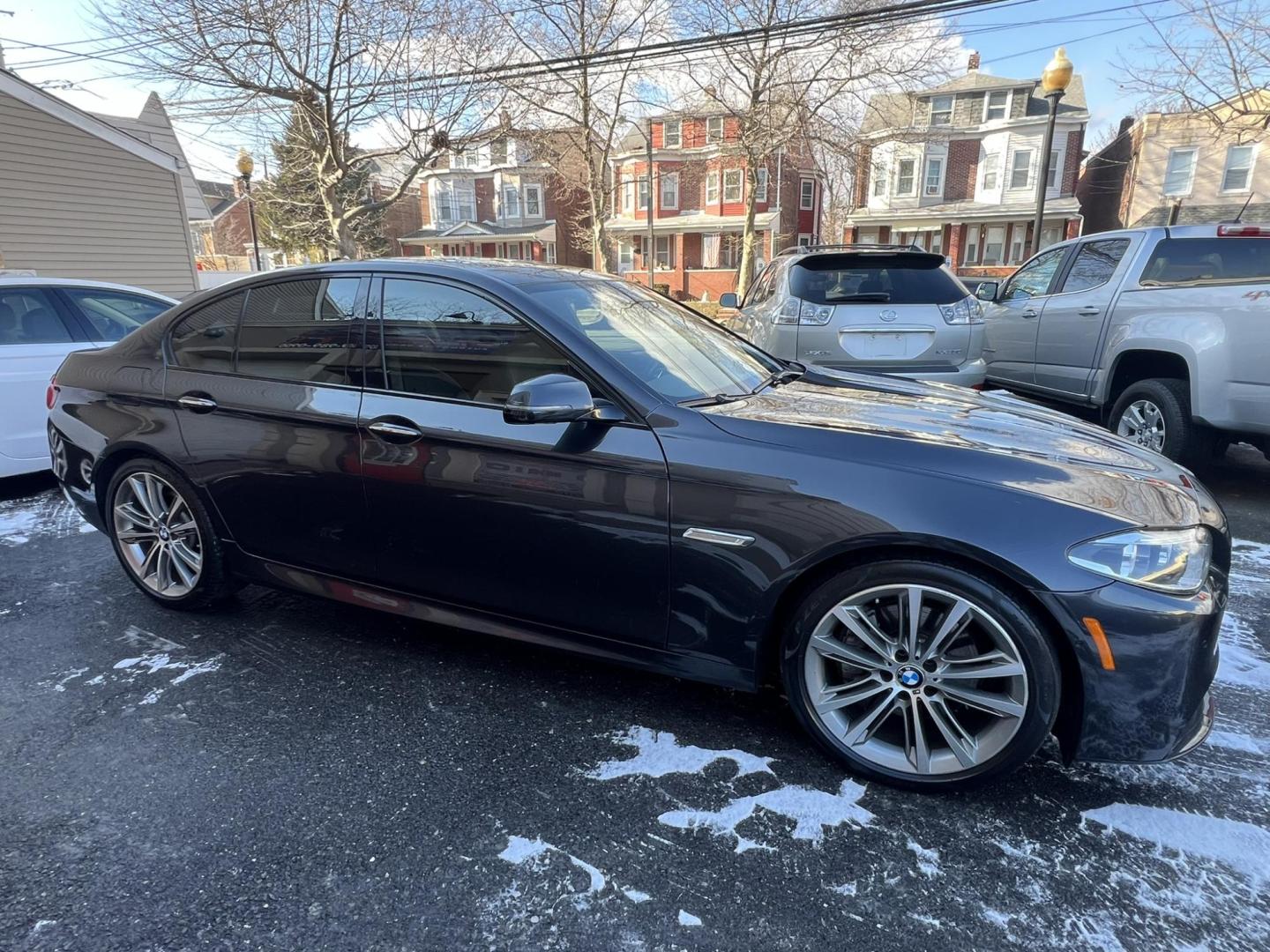 2014 GRAY /Black BMW 5-Series 550i xDrive (WBAKP9C58ED) with an 4.0L V8 DOHC 32V engine, 8-Speed Automatic transmission, located at 1018 Brunswick Ave, Trenton, NJ, 08638, (609) 989-0900, 40.240086, -74.748085 - Wow! This is an M package X drive 550i Badass BMW! Lots of service history on this one owner 5 series done at the BMW dealer! A must see and drive to appreciate, please call Anthony to set up an appt. to apply for financing that is available! Super clean and ready to go!! - Photo#0